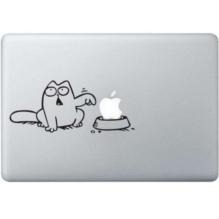 Simon's Cat MacBook Sticker Zwarte Stickers